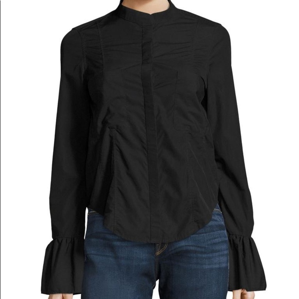 𝅺FRAME black fitted long sleeve blouse LWSH0366